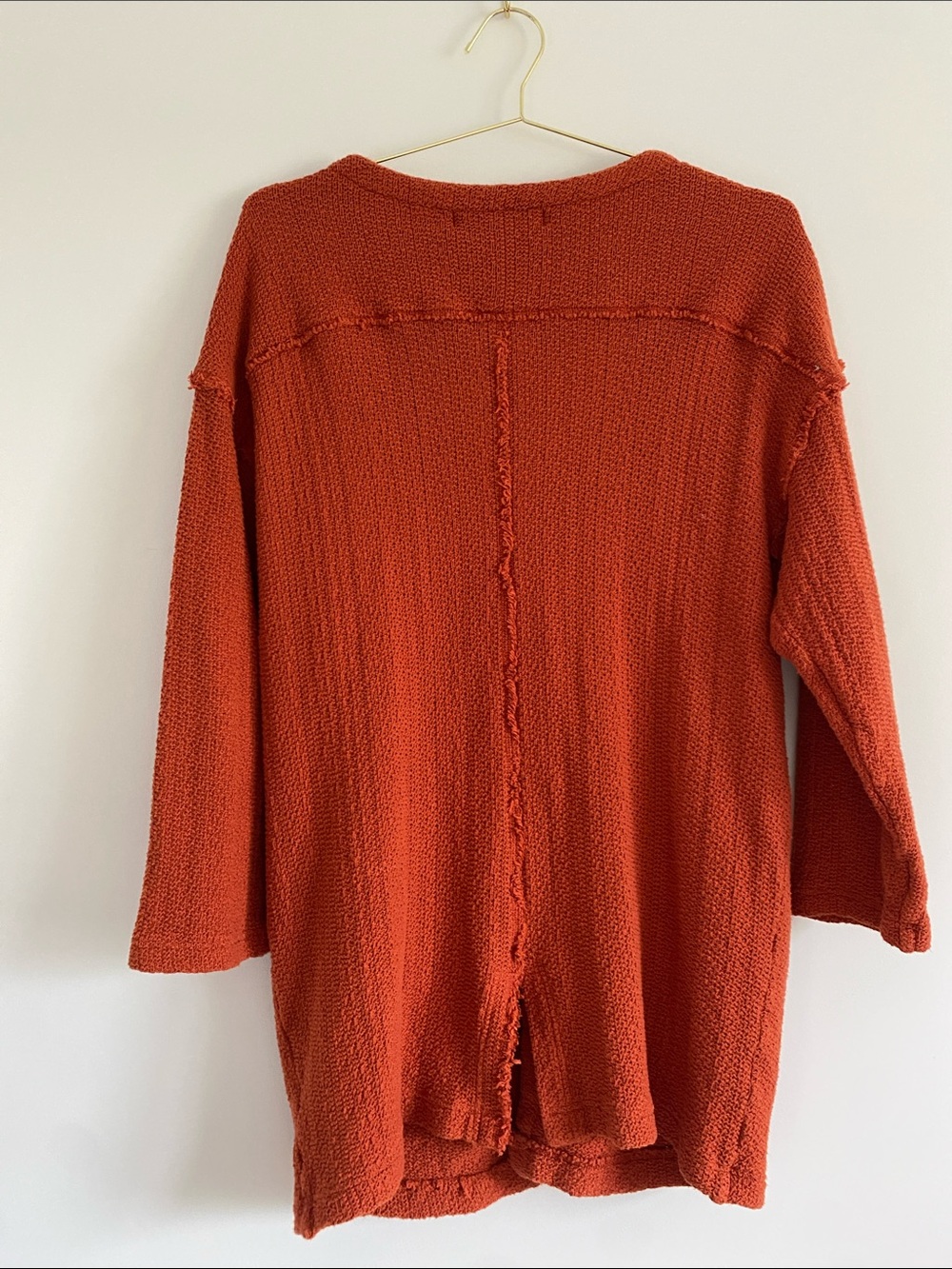 Free People Day Dreaming 100% Cotton Oversized Cardigan Malibu Orange | - Picture 7 of 8